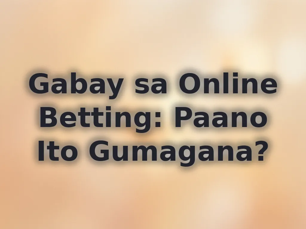 Basic na gabay sa online betting